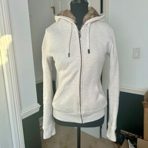 TNA Sportswear (Aritzia) Beige Faux Fur Lined Hoodie Size Small-Like New
